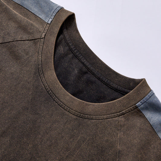 hot selling custom logo factory direct bulk wholesale relaxed fit worn texture outdoor casual tee drop shoulder loose oversized fit hiking breathable casual top