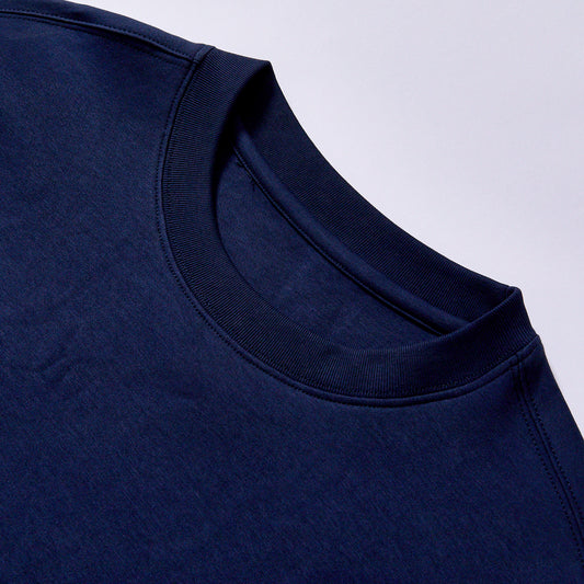 custom hot selling crew neck sweatshirt men navy casual pullover round neck long sleeve sweatshirt french terry pullover plain casual jumper men everyday outer top transitional daily wear top daily commuting