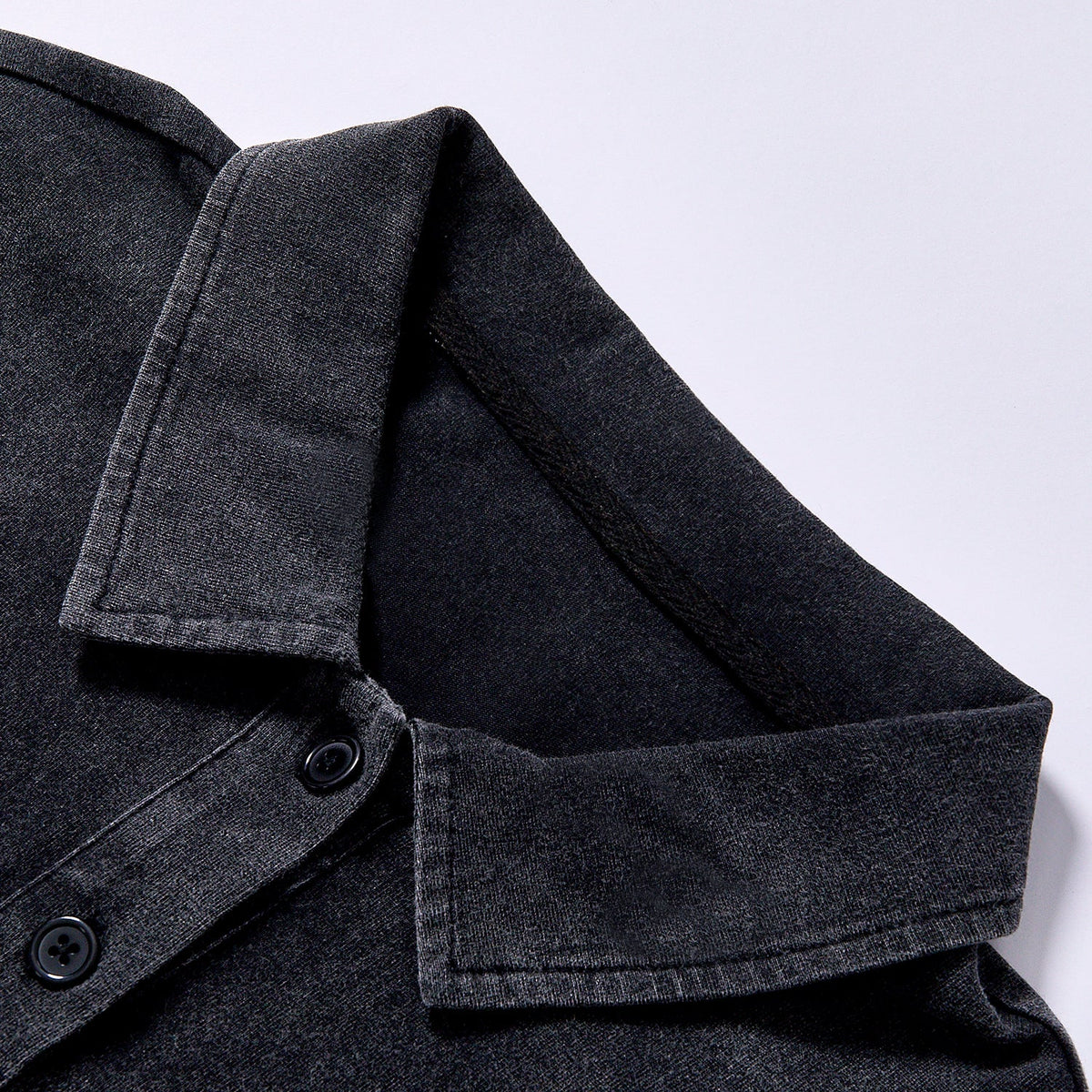 hot selling custom logo  long sleeve pullover drop shoulder relaxed oversized fit faded black pocket embroidery casual pullover daily business casual commute look