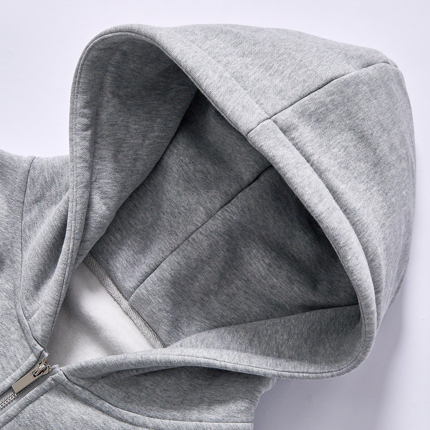 custom logo popular zip up hoodie full zip hooded sweatshirt fleece french terry kangaroo pockets ribbed cuffs rib hem box relaxed fit blank heather grey zip up cotton hoodie breathable transitional outerwear