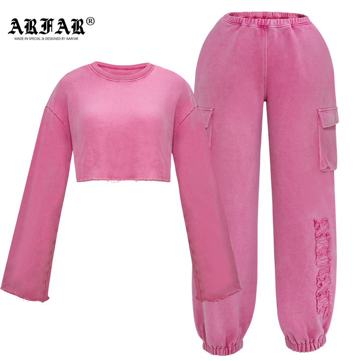 Cropped Top & Pocket Pants Set