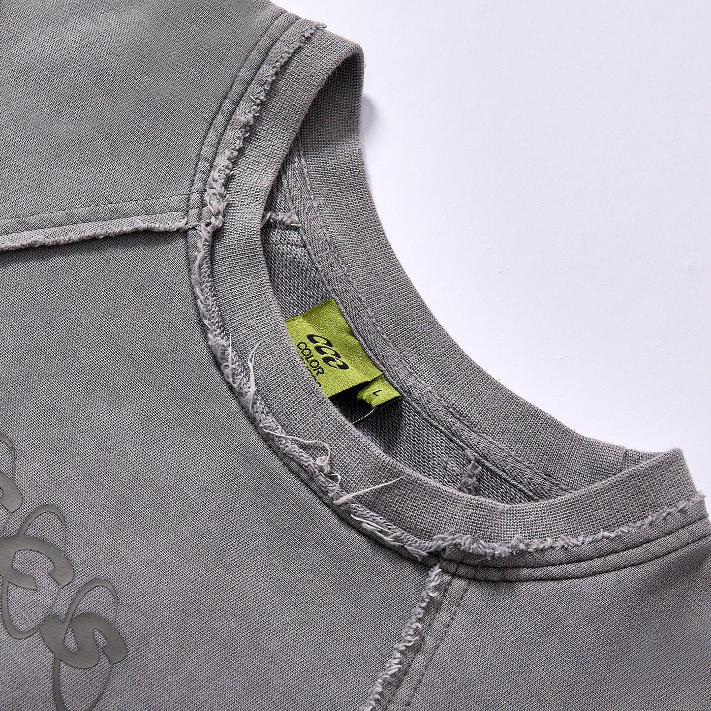 Custom Wholesale Deconstructed Sweatshirt vintage washed grey heavy cotton street sweat top  Support custom chest logo embroidery, small MOQ fast factory sampling