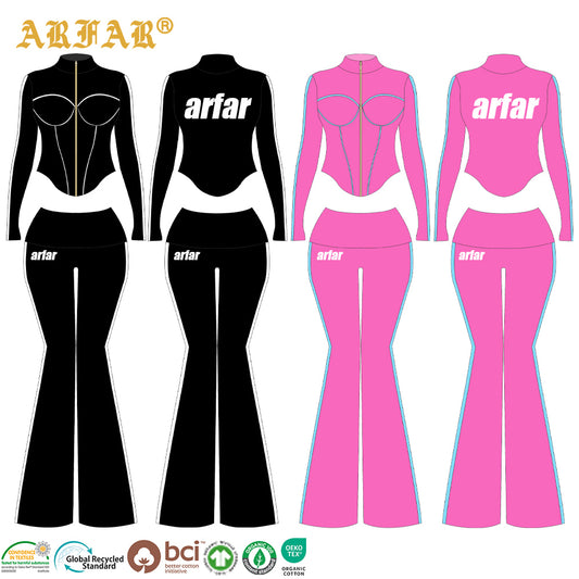 2 Piece Set Women Clothing Manufacturers Striped Color Block Hoodie and Sweatpants Women Custom Tracksuit Set