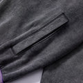 hot selling rib color block collar cuff hem zip up coat elastic rib cuffs & bottom hem unisex loose faded athletic fleece jacket daily commute casual outer layer