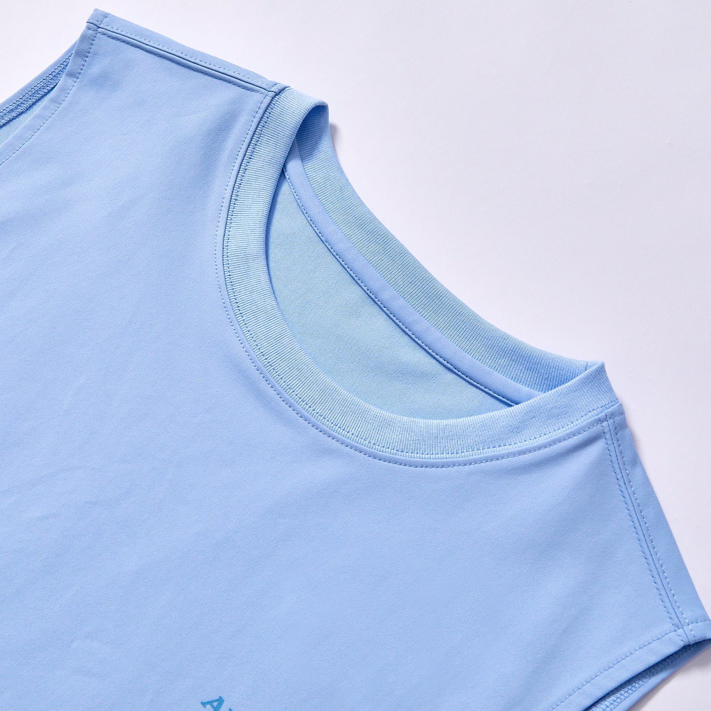 custom logo light blue men sleeveless tank top crew neck relaxed fit sports design lightweight anti sweat summer fitness vest gym fitness jogging running outdoor