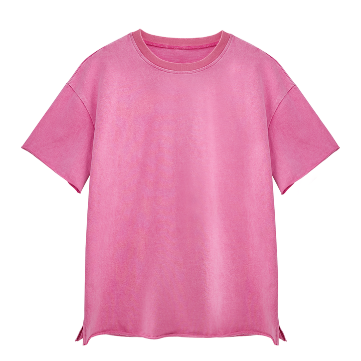 Side-Slit Cotton T-Shirt