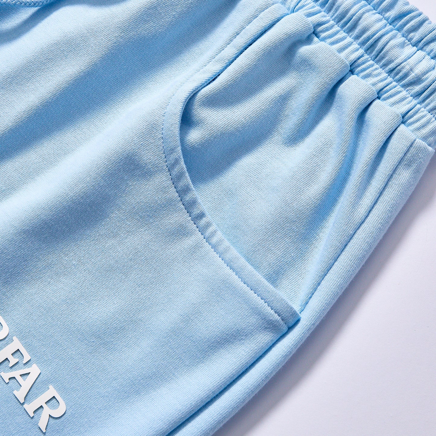 bulk wholesale custom logo elastic drawstring waist fleece knee length track shorts double stitched leg hem summer breathable street sport bottoms leisure sweat shorts
