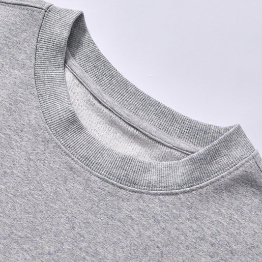hot selling basic long sleeve tee men essential crew neck undershirt round neck long sleeve  relaxed fit double stitched hem fitted cuffs wrinkle resistant heather grey cotton long sleeve crew neck t shirt spring autumn layering outfit winter custom logo