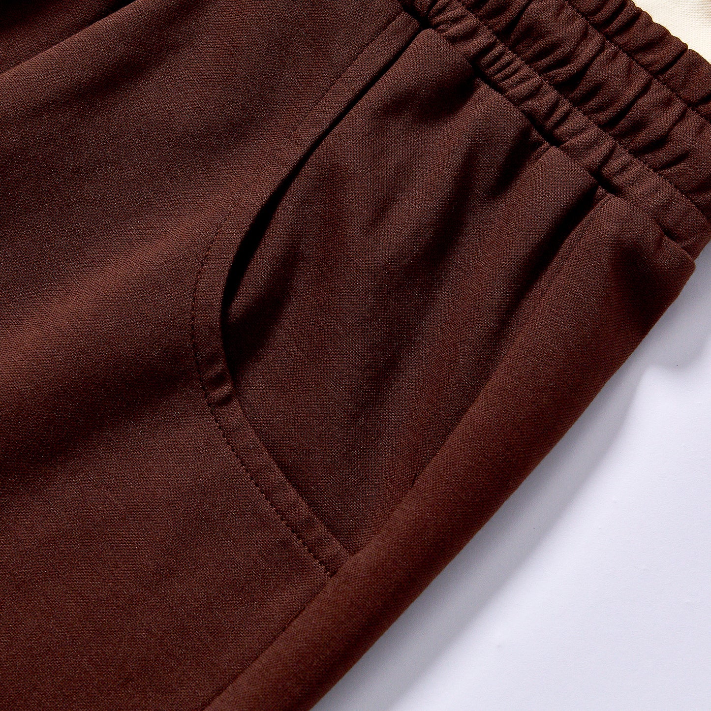 bulk wholesale drawstring loose knee fleece shorts matching two tone drawcord retro street summer athletic bottoms city walk couple matching set