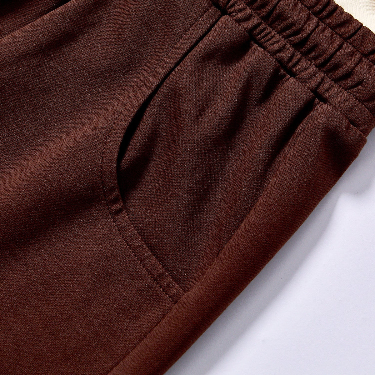 bulk wholesale drawstring loose knee fleece shorts matching two tone drawcord retro street summer athletic bottoms city walk couple matching set