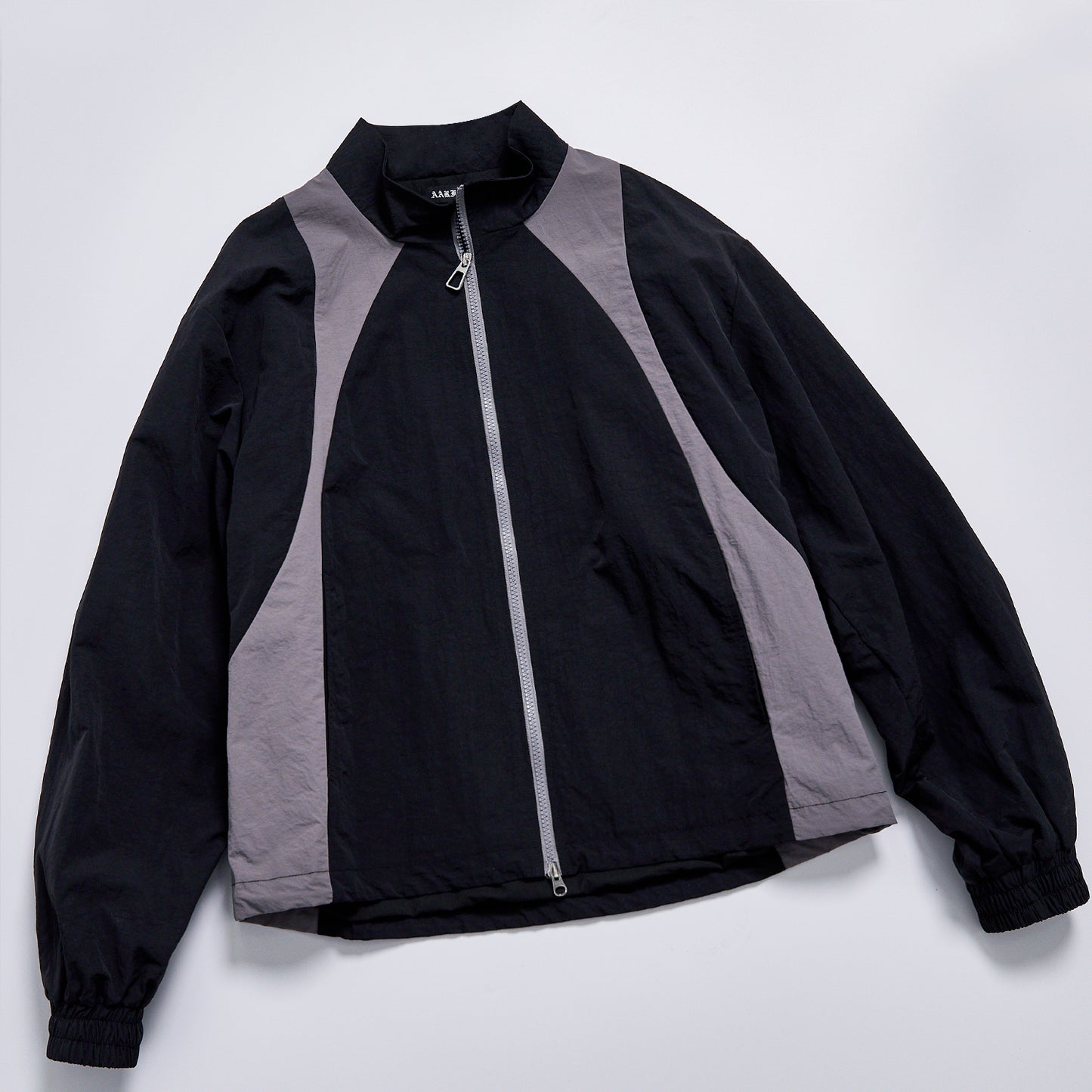 Custom Logo Two-tone Panel Contrast Color Windbreaker Unisex Spring Stand Collar Zip Up Loose Streetwear Casual Retro Track Jacket Outerwear