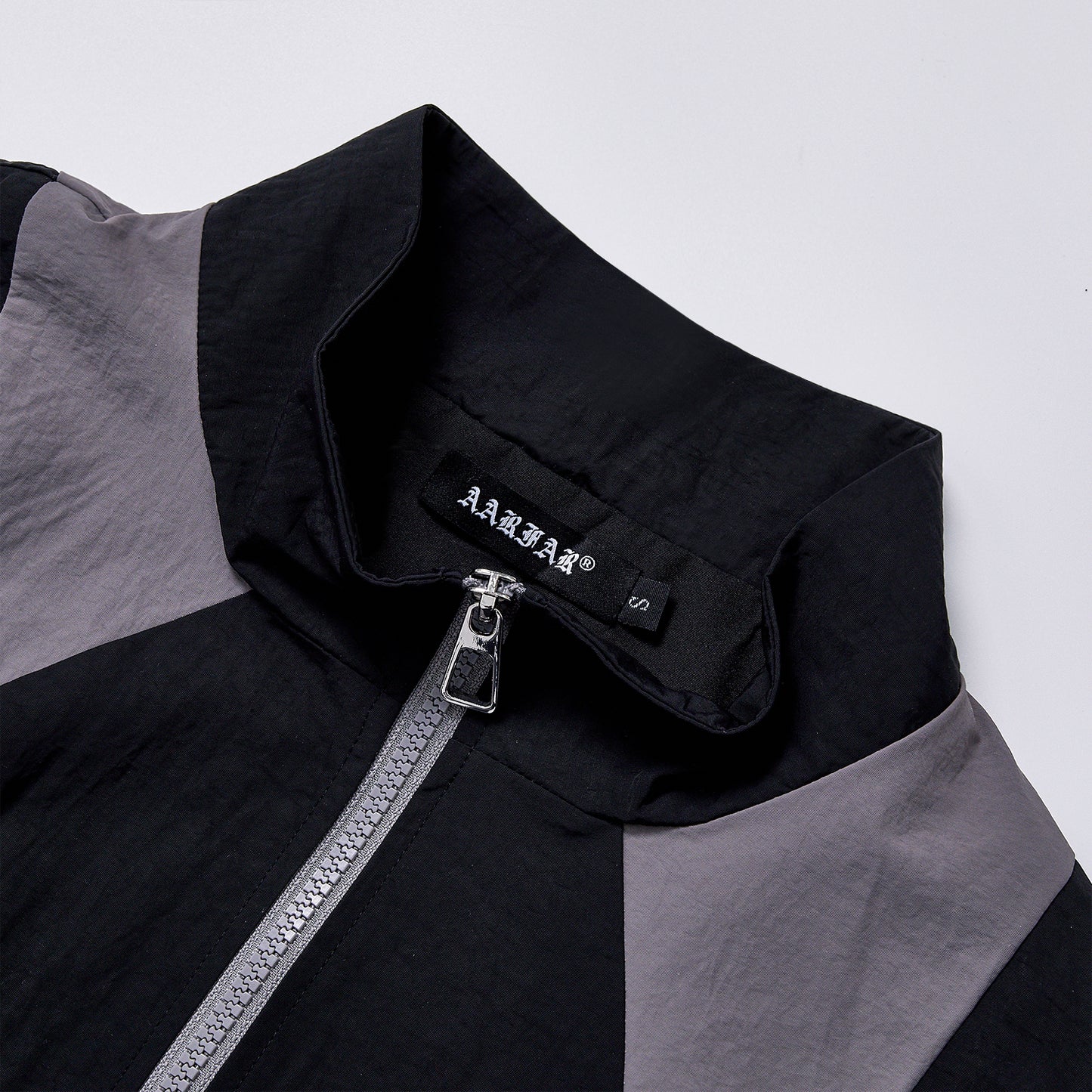 Custom Logo Two-tone Panel Contrast Color Windbreaker Unisex Spring Stand Collar Zip Up Loose Streetwear Casual Retro Track Jacket Outerwear
