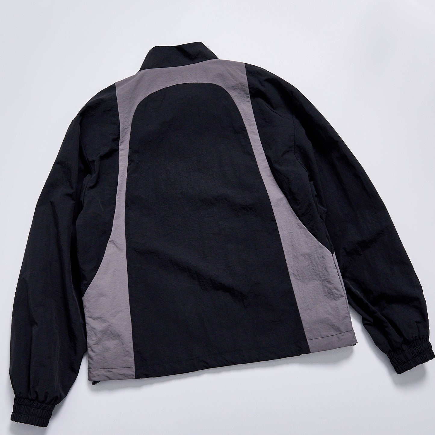 Custom Logo Two-tone Panel Contrast Color Windbreaker Unisex Spring Stand Collar Zip Up Loose Streetwear Casual Retro Track Jacket Outerwear