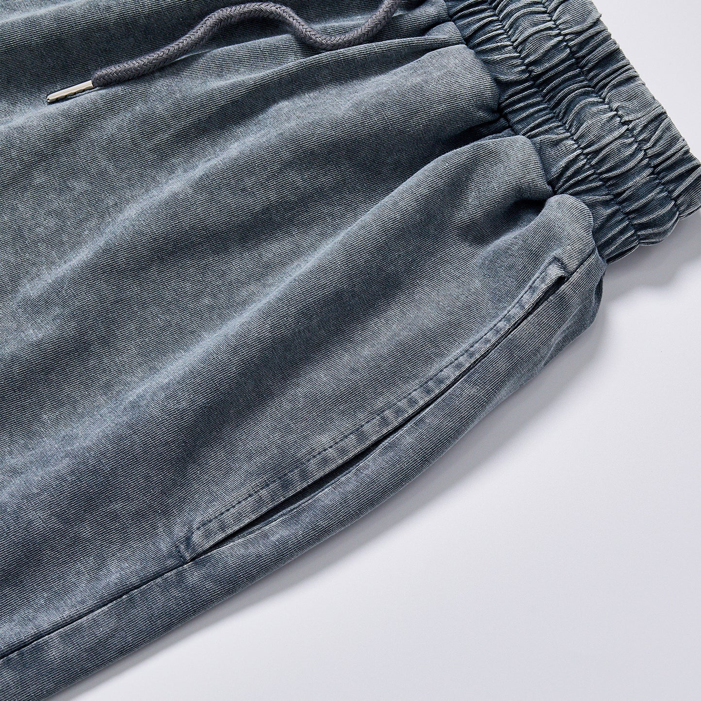 Vintage Washed Cargo Shorts Unisex Summer Elastic Waist Drawstring Letter Print Loose Streetwear Casual Knee Length Sweat Shorts