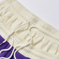 Custom Logo Color Block Waffle Knit Wide Leg Sweatpants Unisex Elastic High Waist Drawstring Streetwear Casual Patchwork Flare Trousers Jogger Pants