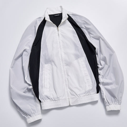 Contrast Black Panel Spliced Stand Collar Windbreaker Unisex Spring Zip Up Loose Track Jacket Streetwear Casual Color Block Racing Wind Outerwear