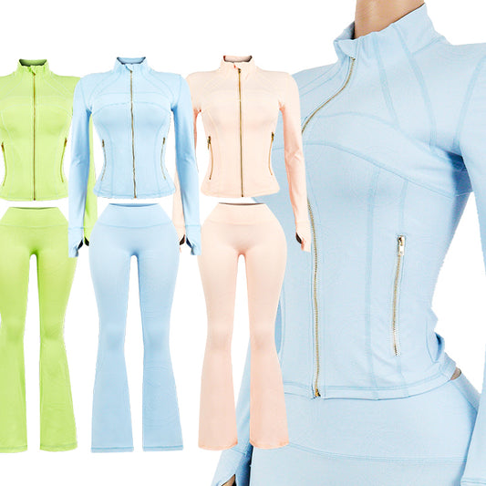 Custom Logo Two Piece Women Nylon Jacket Shorts Set pink Sport Outfit Fitness Gym Workout Wear Zipper Tracksuit Sets for Women
