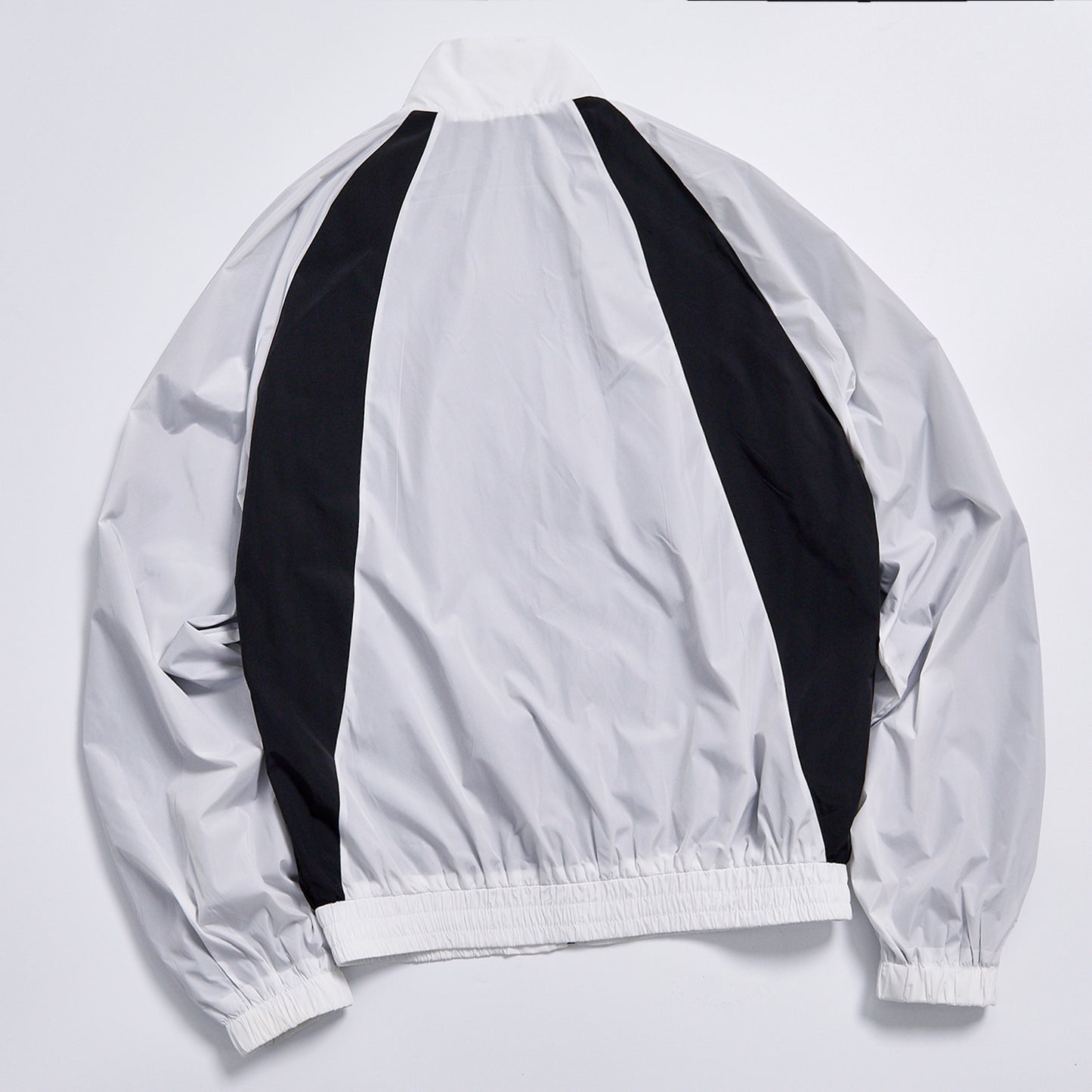 Contrast Black Panel Spliced Stand Collar Windbreaker Unisex Spring Zip Up Loose Track Jacket Streetwear Casual Color Block Racing Wind Outerwear