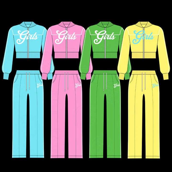 Color-Block Wide-Leg Matching Set