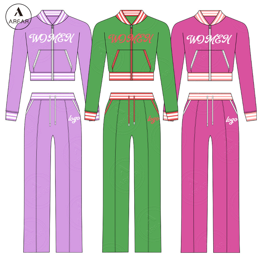 Women's Clothes Fall Oversized Sweatpants Custom logo Two Pieces Long Sleeve Set High Quality Tall Girl Friendly