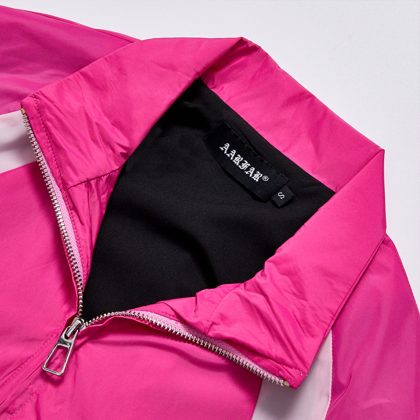 Contrast Panel Color Block Windbreaker Unisex Spring Stand Collar Zip Up Loose Track Jacket Bright Hot Pink Streetwear Casual Racing Outerwear