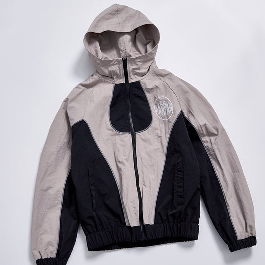 Reflective Line Contrast Color Hooded Windbreaker Unisex Spring Zip Up Cropped Racing Jacket Custom Logo Loose Streetwear Track Outerwear