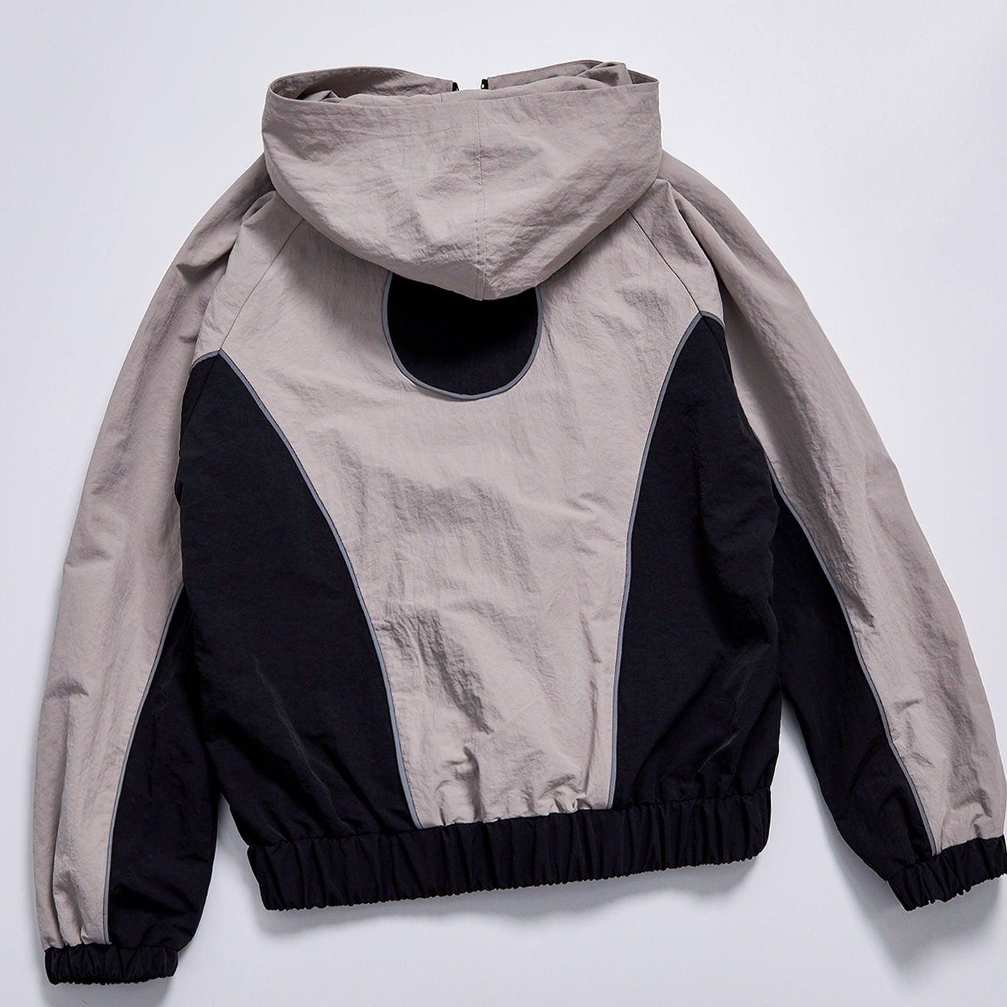 Reflective Line Contrast Color Hooded Windbreaker Unisex Spring Zip Up Cropped Racing Jacket Custom Logo Loose Streetwear Track Outerwear