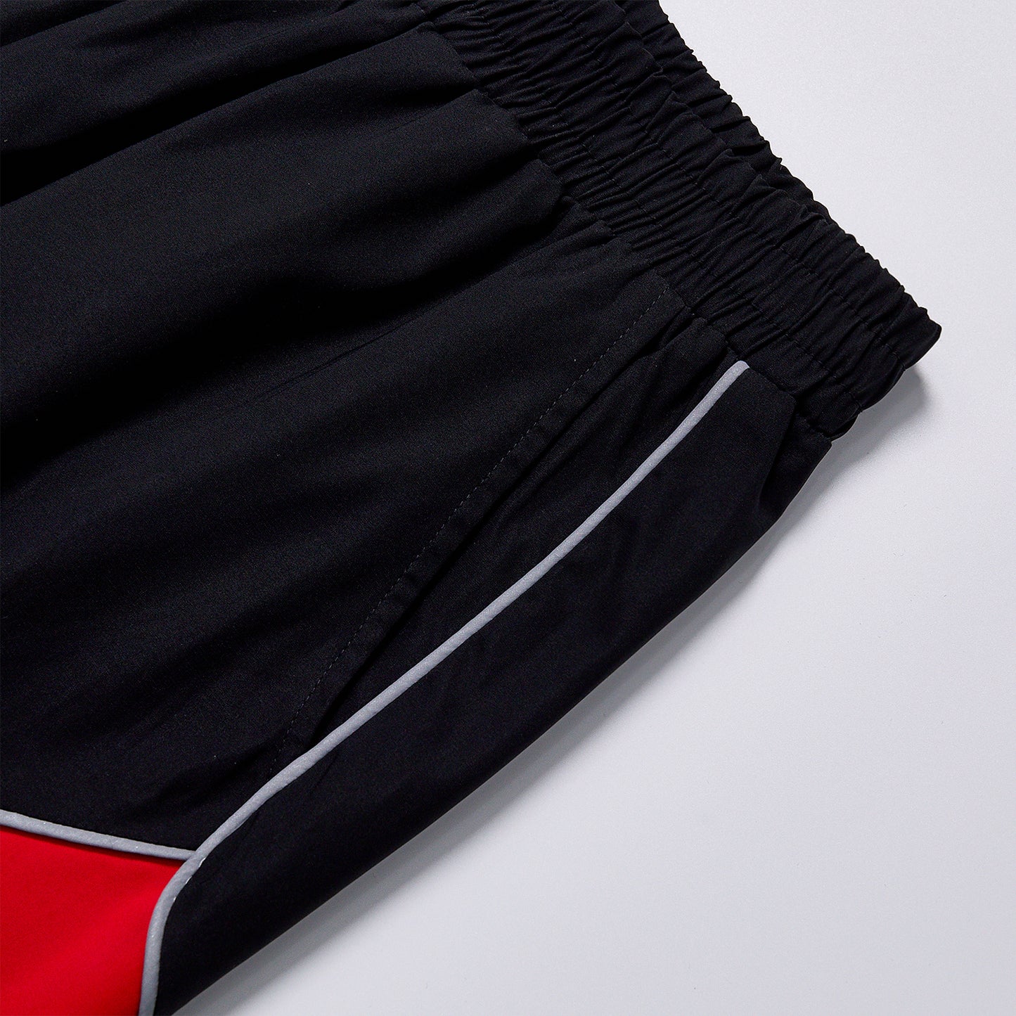 Custom Logo Reflective Piping Contrast Color Windbreaker Pants Unisex Spring Loose Straight Drawstring Hem Streetwear Casual Racing Track Pants Sport Sweatpants