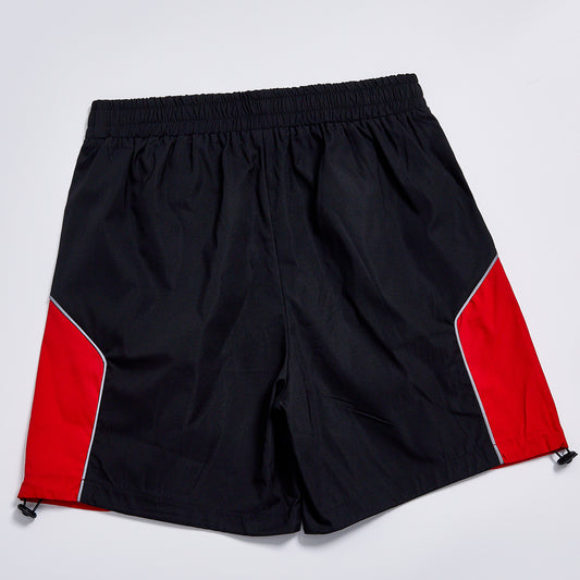 Custom Logo Reflective Piping Contrast Color Sports Shorts Unisex Summer Elastic Waist Drawstring Hem Casual Racing Track Shorts Active Training Outerwear Shorts