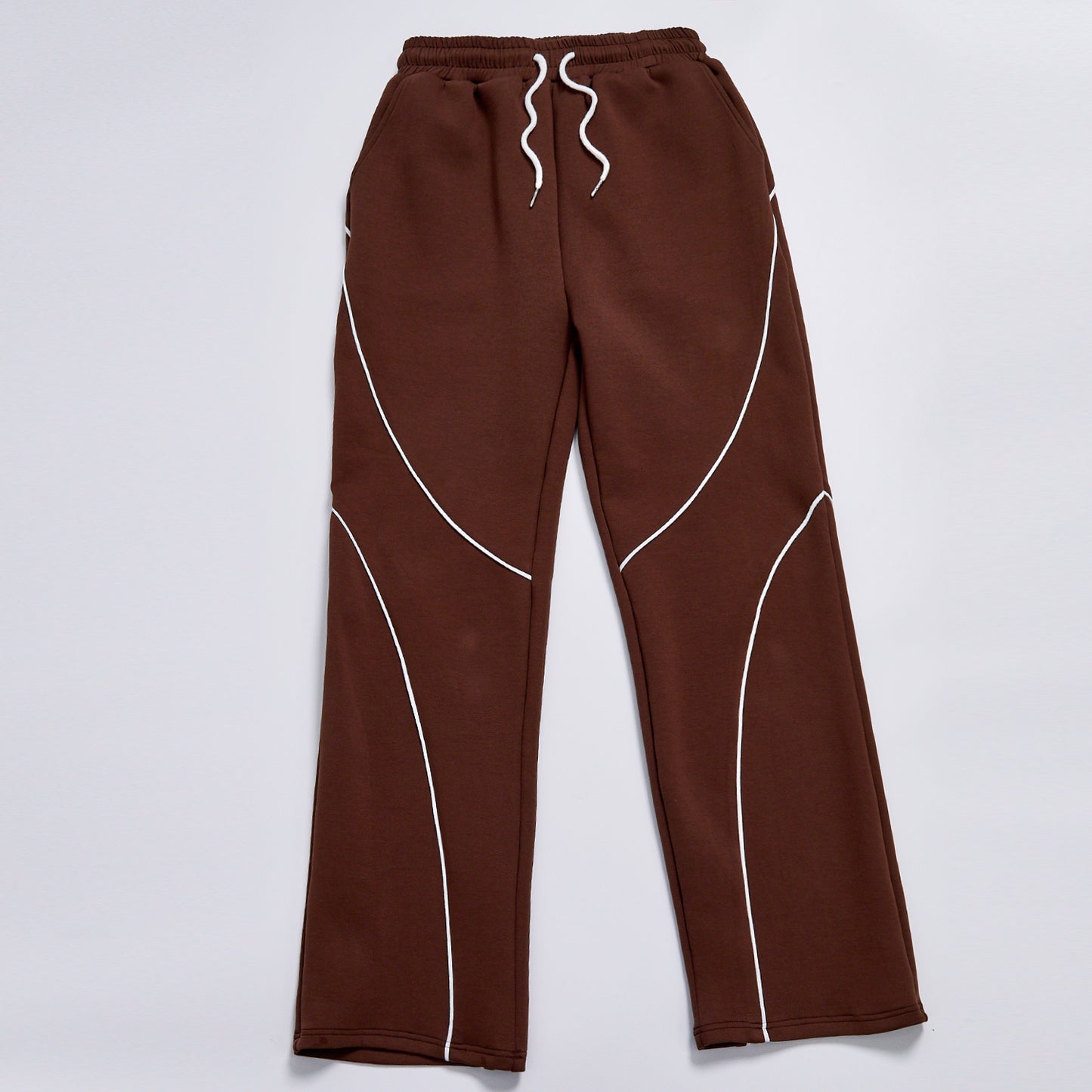 Custom Logo Reflective Piping Contrast Color Sweatpants Unisex Loose Straight Leg Spring Elastic Waist Track Pants Streetwear Casual Racing Jogger Trousers