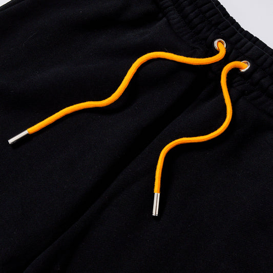 Big Orange Letter Embroidery Contrast Drawstring Sweatpants Unisex Autumn Elastic Waist Wide Leg Jogger Pants Streetwear Casual Loose Sports Track Pants Trousers