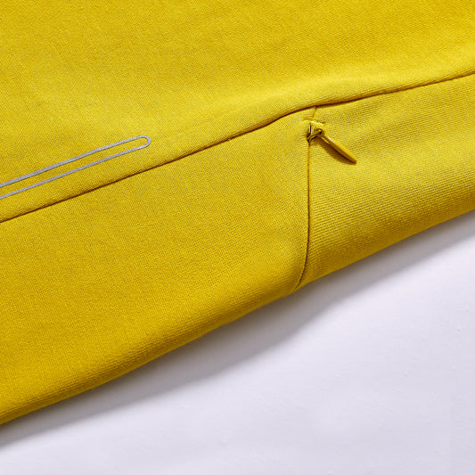 Hot selling bright yellow plain crew neck tee loose fit all-match basic short sleeve top drop shoulder relaxed oversized silhouette  spring summer streetwear
