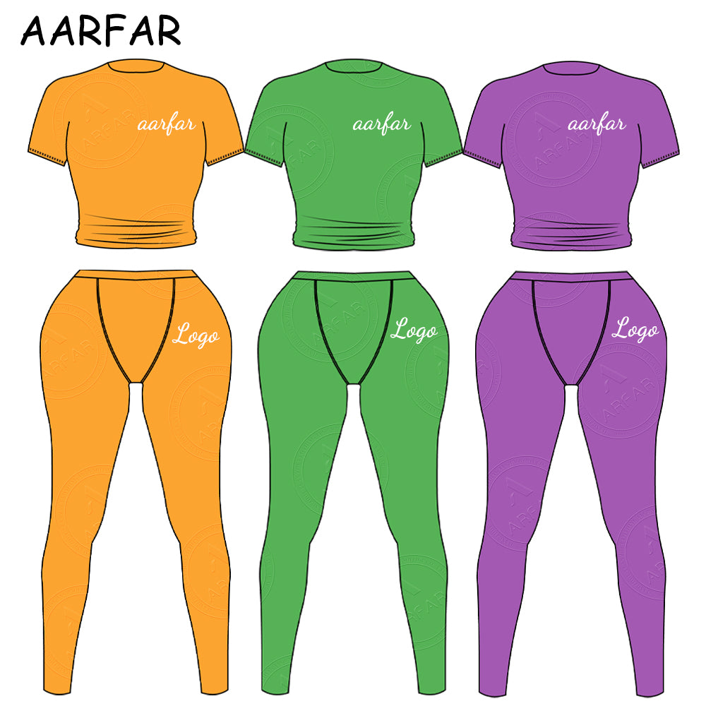 Loungewear Sets with Custom logo Women's Ribbed Short Sleeve Knitting Cotton T-Shirt Leggings Women Clothing 2025 Fall