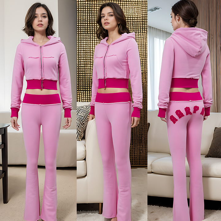 Cropped Zip Hoodie Set