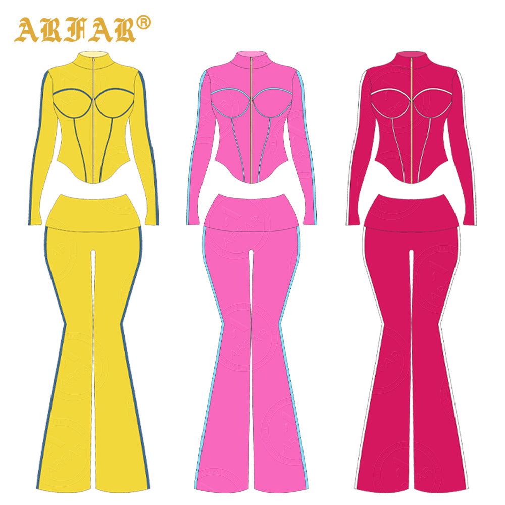 2 Piece Set Women Clothing Manufacturers Striped Color Block Hoodie and Sweatpants Women Custom Tracksuit Set