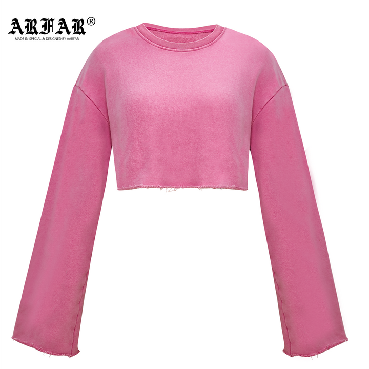 Cotton Long-Sleeve Crop Top