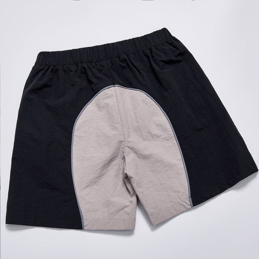 Custom Logo Reflective Piping Contrast Color Nylon Shorts Unisex Summer Elastic Waist Loose Fit Streetwear Casual Running Training Track Shorts