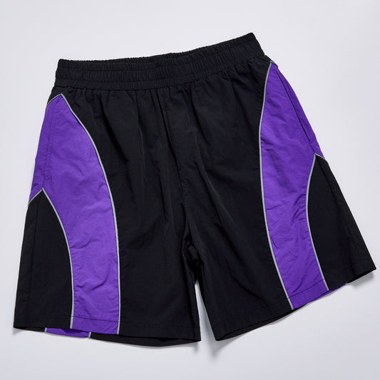 Custom Logo Reflective Piping Contrast Color Wind Short Pants Unisex Summer Elastic Waist Loose Sport Shorts Streetwear Casual Racing Track Shorts