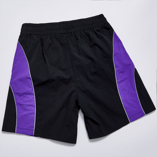 Custom Logo Reflective Piping Contrast Color Wind Short Pants Unisex Summer Elastic Waist Loose Sport Shorts Streetwear Casual Racing Track Shorts