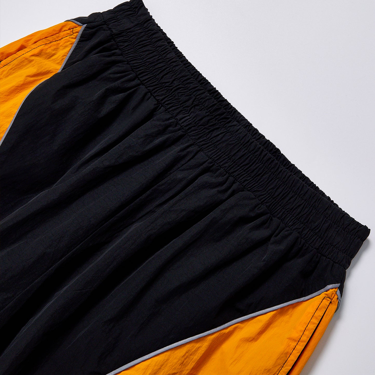 Custom Logo Reflective Piping Contrast Color Windbreaker Pants Unisex Spring Elastic Waist Wide Leg Streetwear Casual Racing Track Pants Jogger Trousers