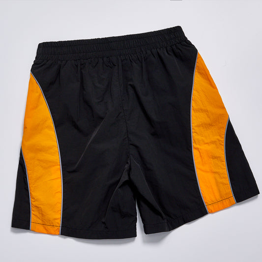 Custom Logo Reflective Piping Contrast Color Nylon Shorts Unisex Summer Elastic Waist Sport Shorts Streetwear Casual Racing Track Shorts Swim Running Outer Shorts