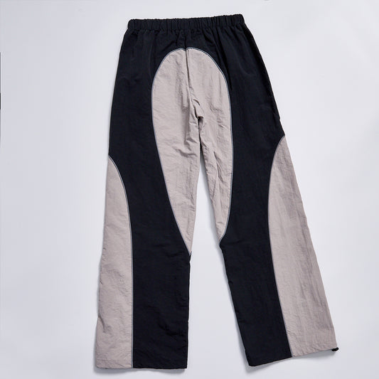Custom Logo Reflective Piping Contrast Color Windbreaker Pants Unisex Spring Elastic Waist Drawstring Hem Straight Trousers Streetwear Casual Racing Track Pants
