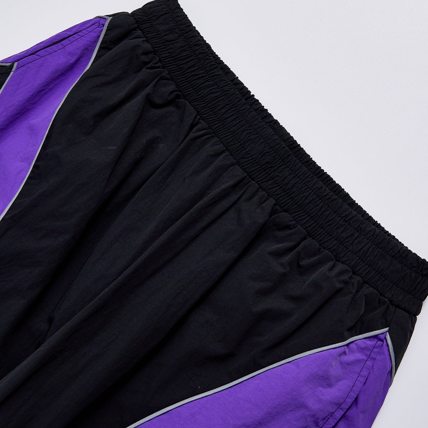 Custom Logo Reflective Piping Contrast Color Unisex Loose Spring Windbreaker Pants Streetwear Casual Racing Track Trousers