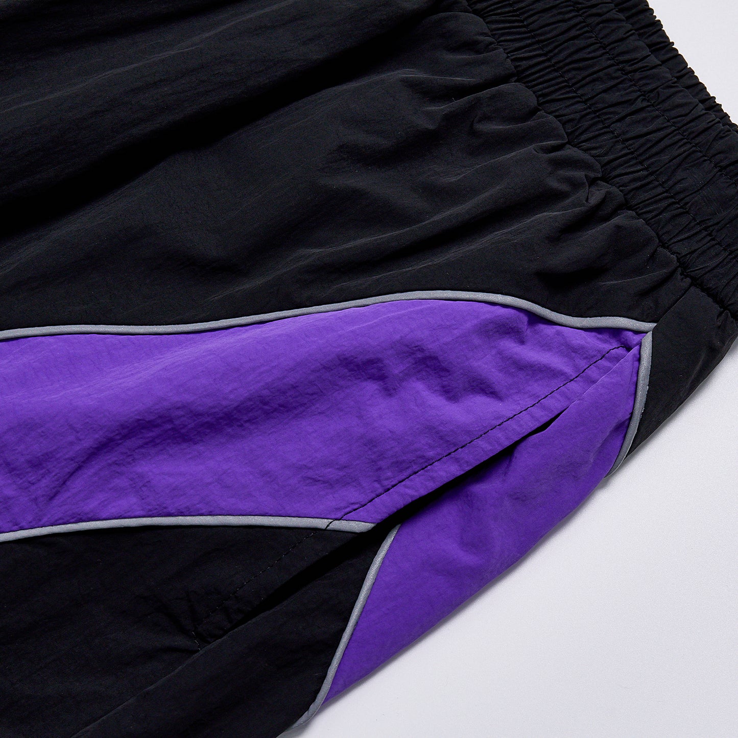 Custom Logo Reflective Piping Contrast Color Unisex Loose Spring Windbreaker Pants Streetwear Casual Racing Track Trousers