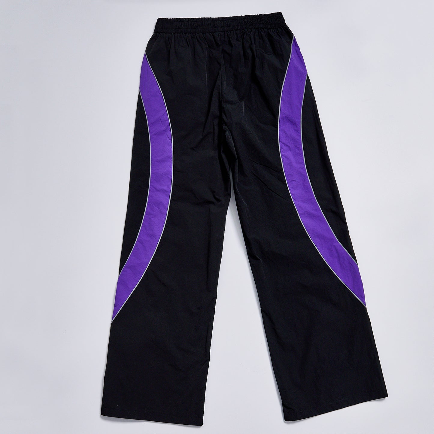 Custom Logo Reflective Piping Contrast Color Unisex Loose Spring Windbreaker Pants Streetwear Casual Racing Track Trousers