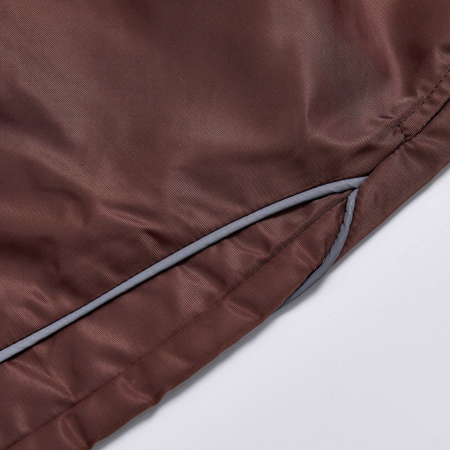 Custom Logo Reflective Piping Contrast Brown Windbreaker Pants Unisex Elastic Waist Drawstring Hem Streetwear Casual Racing Track Trousers