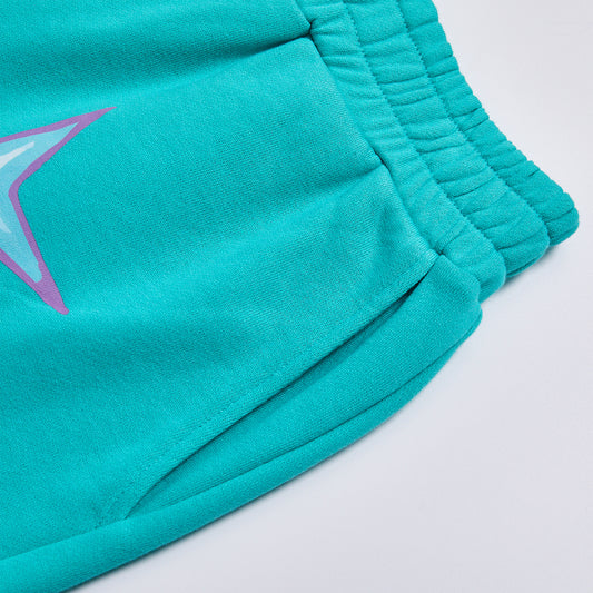 Custom Graphic Star Print Loose French Terry Sweat Shorts Unisex Summer Elastic Waist Casual Streetwear Hip Hop Oversized Workout Shorts With Side Pockets
