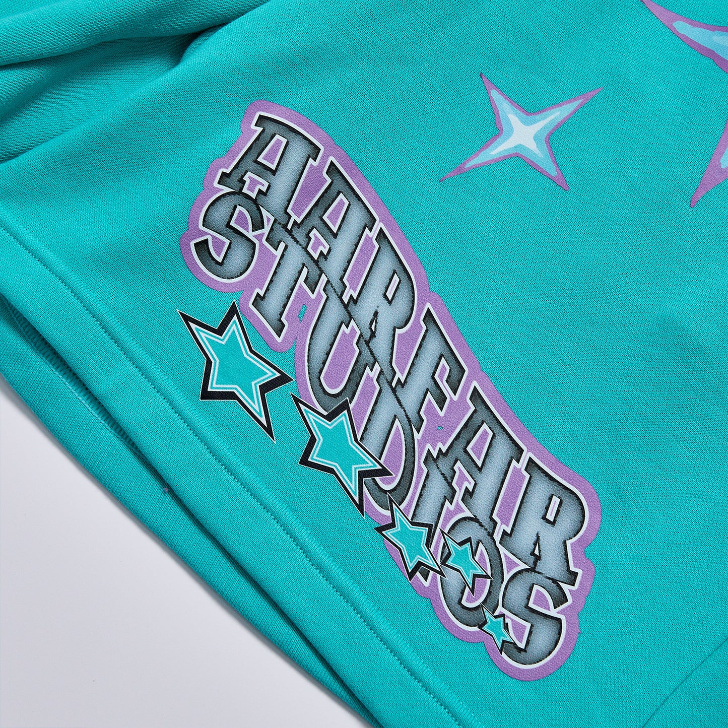 Custom Graphic Star Print Loose French Terry Sweat Shorts Unisex Summer Elastic Waist Casual Streetwear Hip Hop Oversized Workout Shorts With Side Pockets