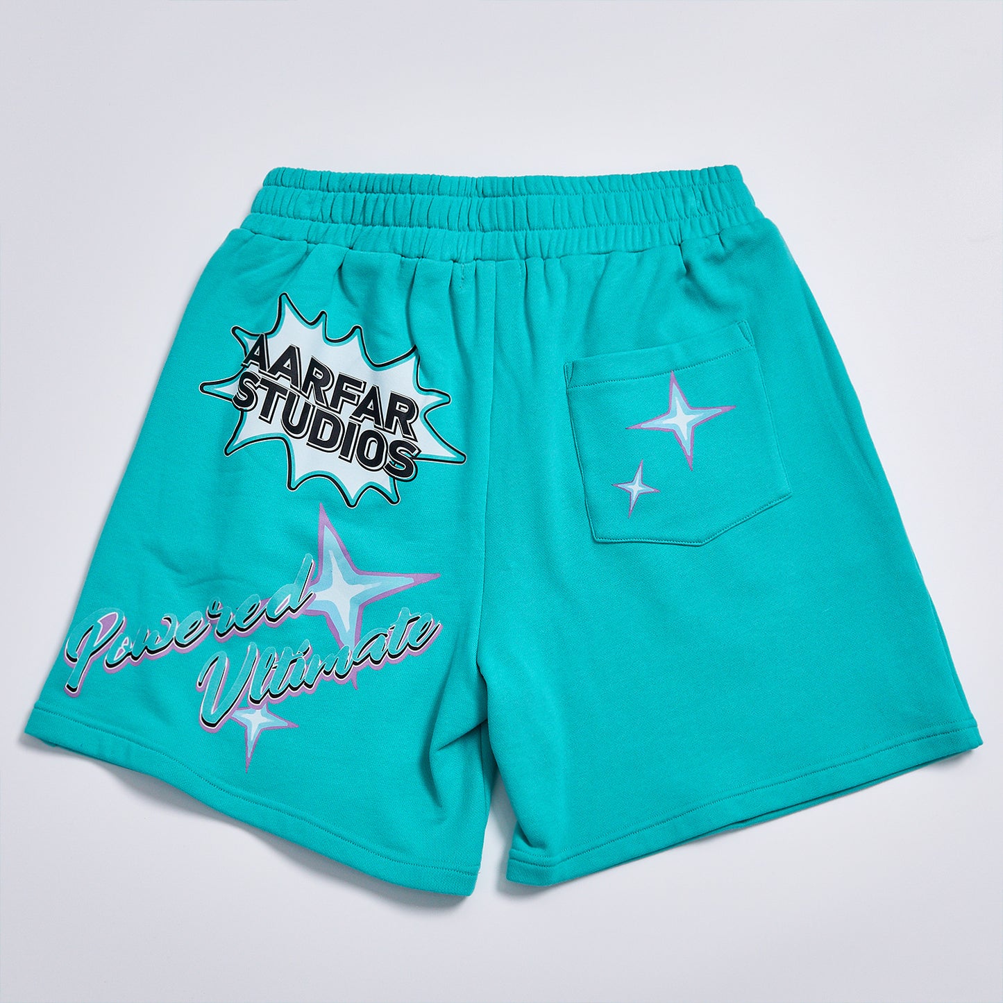 Custom Graphic Star Print Loose French Terry Sweat Shorts Unisex Summer Elastic Waist Casual Streetwear Hip Hop Oversized Workout Shorts With Side Pockets