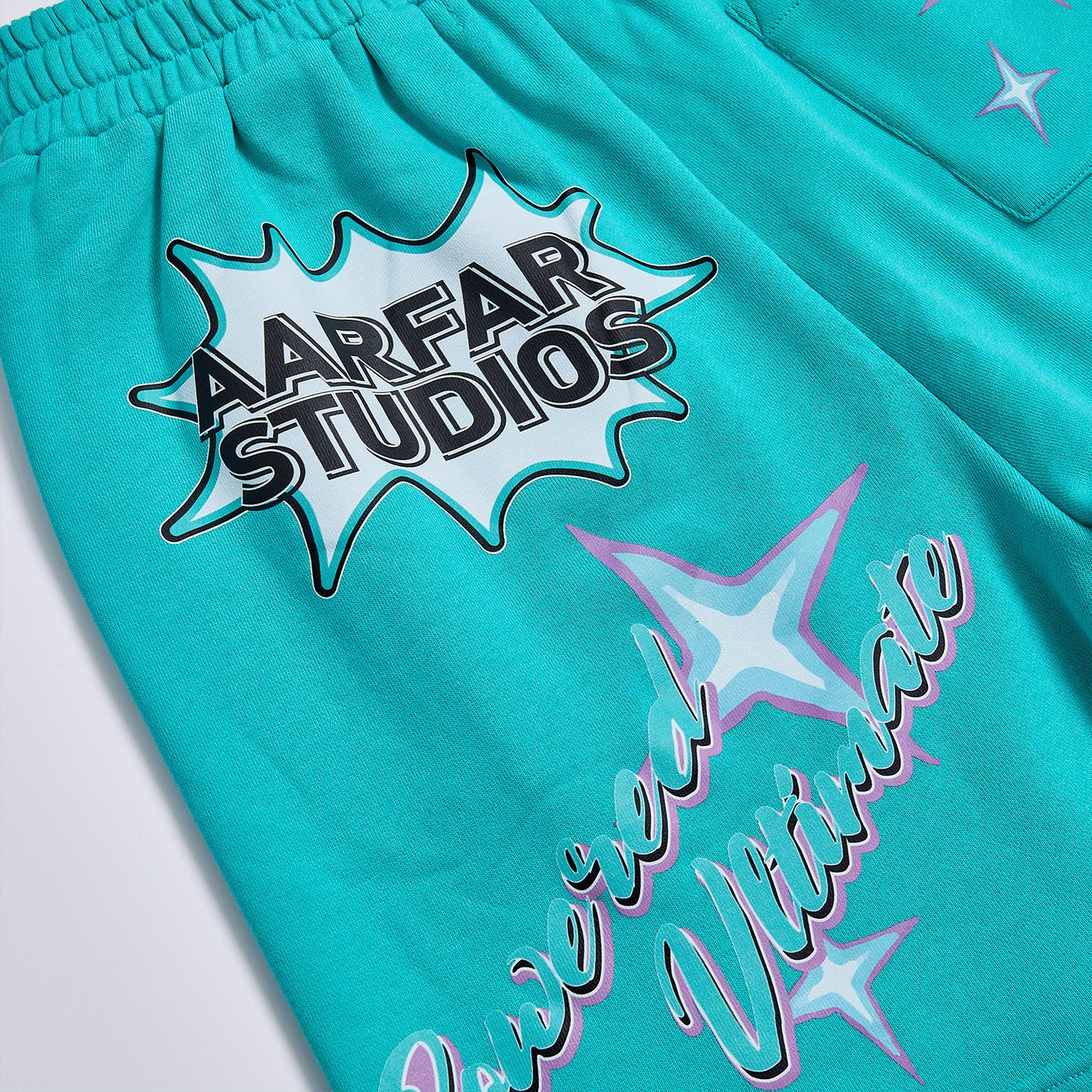 Custom Graphic Star Print Loose French Terry Sweat Shorts Unisex Summer Elastic Waist Casual Streetwear Hip Hop Oversized Workout Shorts With Side Pockets